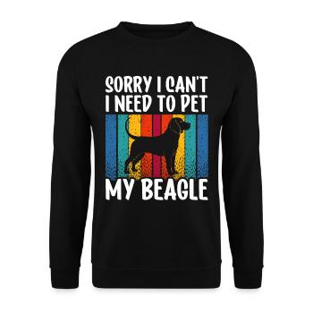 Kann Nicht Ich Muss Meinen Beagle Streicheln Hund - Unisex Pullover - Schwarz - Vorne - Alina (178cm) & Michal (187cm)
