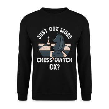 Only one more chess game Ok Chess Chess Club - Unisex Sweatshirt - black - Front - Alina (178cm) & Michal (187cm)