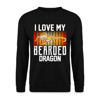 I love my bearded dragon animal bearded dragon - Unisex Sweatshirt - black - Front - Alina (178cm) & Michal (187cm)