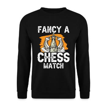 Fancy a chess game Chess player - Unisex Sweatshirt - black - Front - Alina (178cm) & Michal (187cm)