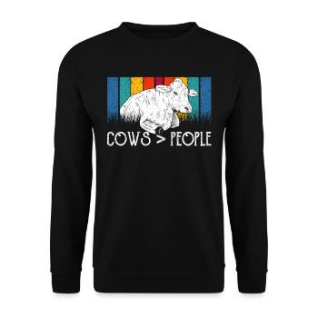 Cows > People Farm Dairy cow Animals Cow - Unisex Sweatshirt - black - Front - Alina (178cm) & Michal (187cm)