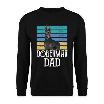 Doberman Papa Boy Type Dobermans Doberman - Sweat-shirt Unisexe - noir - Devant - Alina (178cm) & Michal (187cm)