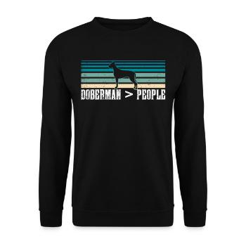Doberman > humains Dobermans Doberman chiens - Sweat-shirt Unisexe - noir - Devant - Alina (178cm) & Michal (187cm)