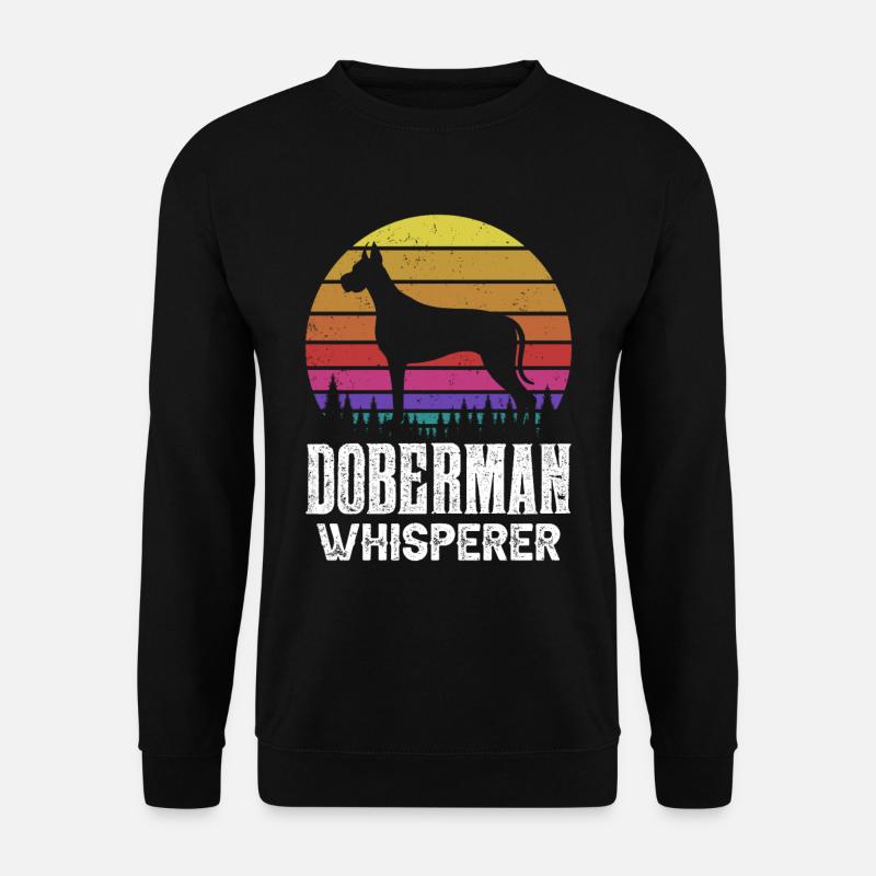 Doberman Whisperer Chiens Dobermans Doberman - Sweat-shirt Unisexe - noir