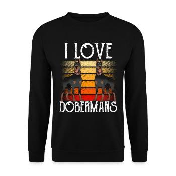 J’aime les dobermans chiens doberman doberman - Sweat-shirt Unisexe - noir - Devant - Alina (178cm) & Michal (187cm)