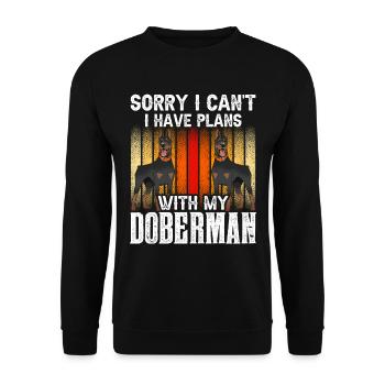 Est-ce que je ne peux pas avoir de projets avec mon Doberman - Sweat-shirt Unisexe - noir - Devant - Alina (178cm) & Michal (187cm)