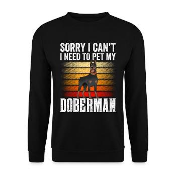 Ne puis-je pas avoir à caresser mon Doberman - Sweat-shirt Unisexe - noir - Devant - Alina (178cm) & Michal (187cm)