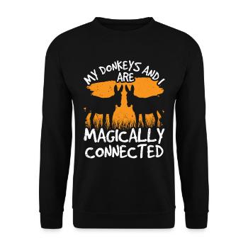 Meine Esel Und Ich Sind Magisch Verbunden Süß Tier - Unisex Pullover - Schwarz - Vorne - Alina (178cm) & Michal (187cm)