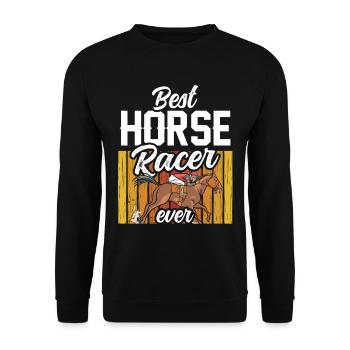 Bester Pferderennen Reiter Aller Zeiten Pferd - Unisex Pullover - Schwarz - Vorne - Alina (178cm) & Michal (187cm)