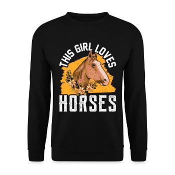 Cette fille aime l’équitation - Sweat-shirt Unisexe - noir - Devant - Alina (178cm) & Michal (187cm)