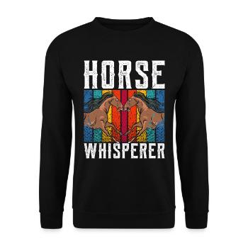 Horse Whisperer Chevaux Whisperer Équitation - Sweat-shirt Unisexe - noir - Devant - Alina (178cm) & Michal (187cm)