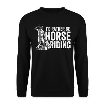 Je préfère aller à cheval cavalier cheval - Sweat-shirt Unisexe - noir - Devant - Alina (178cm) & Michal (187cm)