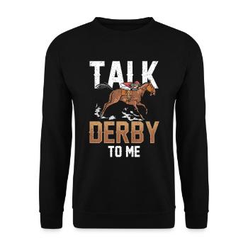 Sprich Derby Mit Mir Reiter Pferd Reiten - Unisex Pullover - Schwarz - Vorne - Alina (178cm) & Michal (187cm)