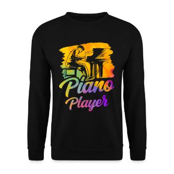 Pianiste Musicien piano Piano - Sweat-shirt Unisexe - noir - Devant - Alina (178cm) & Michal (187cm)