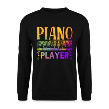 Klavierspieler Klavier Klaviermusiker - Unisex Pullover - Schwarz - Vorne - Alina (178cm) & Michal (187cm)