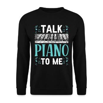 Sprich Klavier Mit Mir Klavierspieler Musiker - Unisex Pullover - Schwarz - Vorne - Alina (178cm) & Michal (187cm)