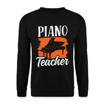 Piano teacher Piano Pianist Musician - Unisex Sweatshirt - black - Front - Alina (178cm) & Michal (187cm)