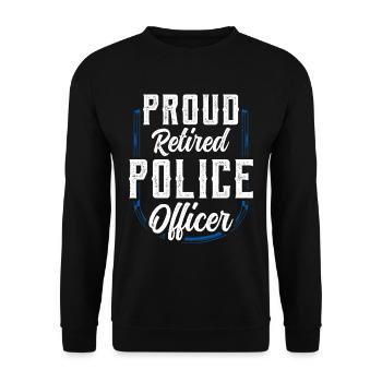 Proud retired police officer - Unisex Sweatshirt - black - Front - Alina (178cm) & Michal (187cm)