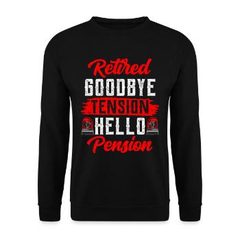 À la retraite Adieu Tension Bonjour Pension Police - Sweat-shirt Unisexe - noir - Devant - Alina (178cm) & Michal (187cm)