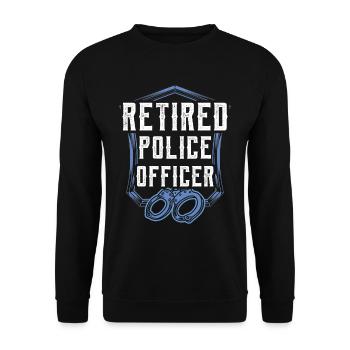 Retired police officer Pensioner Policeman Pension - Unisex Sweatshirt - black - Front - Alina (178cm) & Michal (187cm)