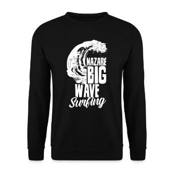 Nazaré Big Wave Surfing Surfer Surfing Waves - Unisex Sweatshirt - black - Front - Alina (178cm) & Michal (187cm)