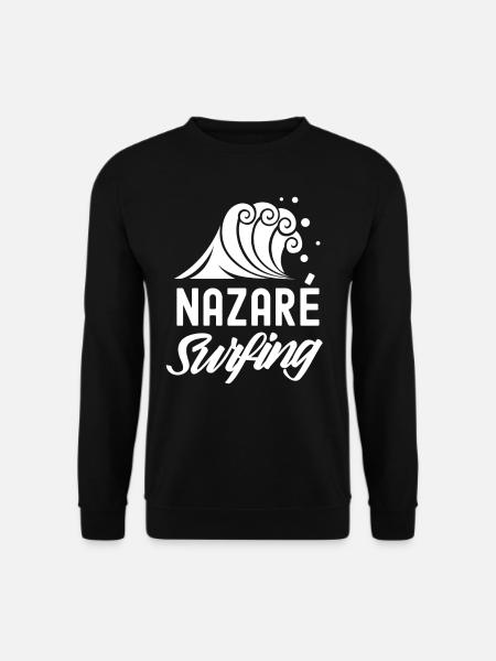 Nazaré Surfen Surfing Wellen Surfer - Unisex Pullover - Schwarz