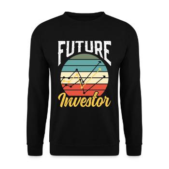 Future Investor Investors Invest Invest - Unisex Sweatshirt - black - Front - Alina (178cm) & Michal (187cm)
