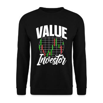 Value Investor Anleger Finanzier Investieren - Unisex Pullover - Schwarz - Vorne - Alina (178cm) & Michal (187cm)