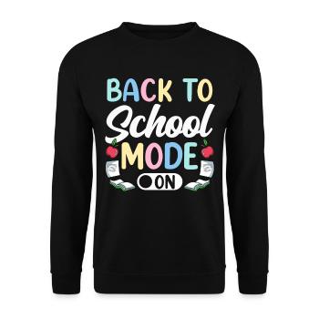 Schulanfang Modus Ein Schule Lehrer Schulstart - Unisex Pullover - Schwarz - Vorne - Alina (178cm) & Michal (187cm)