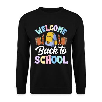 Welcome back to school Teachers Back to school - Unisex Sweatshirt - black - Front - Alina (178cm) & Michal (187cm)