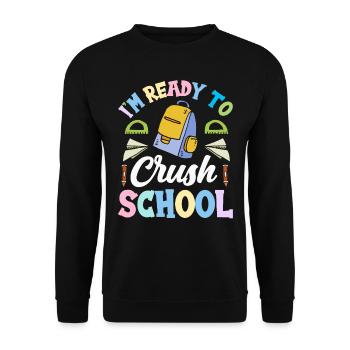 I am ready for the school day Teacher School - Unisex Sweatshirt - black - Front - Alina (178cm) & Michal (187cm)