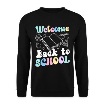 Welcome Back to School Back to School Teachers - Unisex Sweatshirt - black - Front - Alina (178cm) & Michal (187cm)