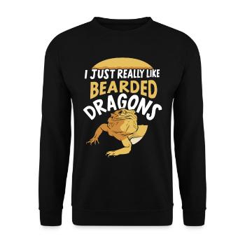 I just like bearded dragons very much Bearded Dragon - Unisex Sweatshirt - black - Front - Alina (178cm) & Michal (187cm)