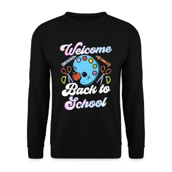 Welcome Back to School Back to School Teachers - Unisex Sweatshirt - black - Front - Alina (178cm) & Michal (187cm)
