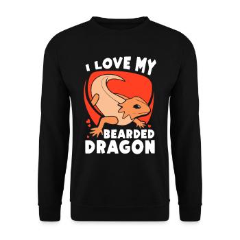 I love my bearded dragon animal bearded dragon - Unisex Sweatshirt - black - Front - Alina (178cm) & Michal (187cm)