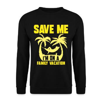 Sauvez-moi Je suis en vacances en famille Famille - Sweat-shirt Unisexe - noir - Devant - Alina (178cm) & Michal (187cm)