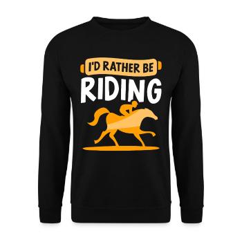 I would rather ride horse riding stable rider - Unisex Sweatshirt - black - Front - Alina (178cm) & Michal (187cm)