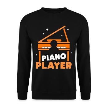 Klavierspieler Klavier Klaviermusiker - Unisex Pullover - Schwarz - Vorne - Alina (178cm) & Michal (187cm)