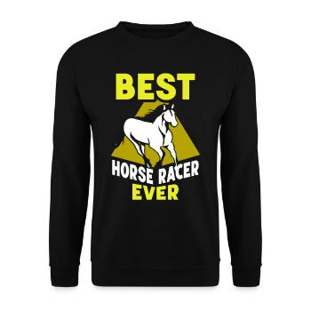 Bester Pferderennen Reiter Aller Zeiten Pferd - Unisex Pullover - Schwarz - Vorne - Alina (178cm) & Michal (187cm)