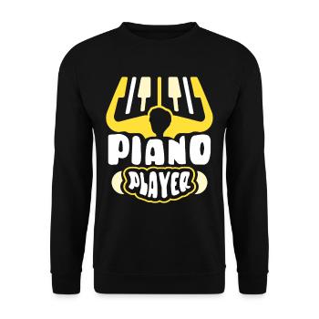 Klavierspieler Klavier Klaviermusiker - Unisex Pullover - Schwarz - Vorne - Alina (178cm) & Michal (187cm)