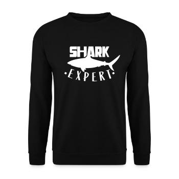 Shark Expert Sharks Shark Tooth Shark Diving Shark - Unisex Sweatshirt - black - Front - Alina (178cm) & Michal (187cm)