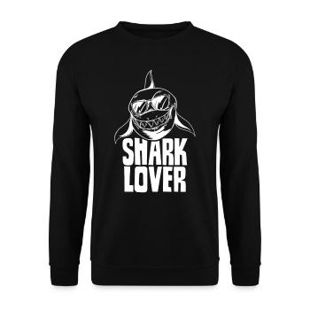 Shark lover Sharks Shark Shark Diving Shark Tooth - Unisex Sweatshirt - black - Front - Alina (178cm) & Michal (187cm)