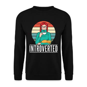 Introverted Sarcasm Introverted Shy - Unisex Sweatshirt - black - Front - Alina (178cm) & Michal (187cm)