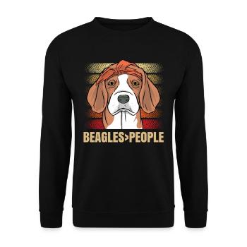 Beagles > chiot humain Beagle Dog Lovers - Sweat-shirt Unisexe - noir - Devant - Alina (178cm) & Michal (187cm)