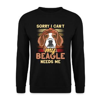 Kann Nicht Mein Beagle Braucht Mich Beagles Hund - Unisex Pullover - Schwarz - Vorne - Alina (178cm) & Michal (187cm)