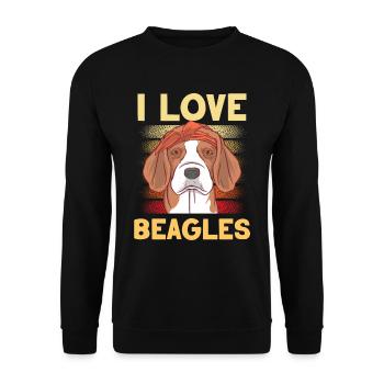 J’adore Beagles lover Beagle chiot chien Beagle - Sweat-shirt Unisexe - noir - Devant - Alina (178cm) & Michal (187cm)