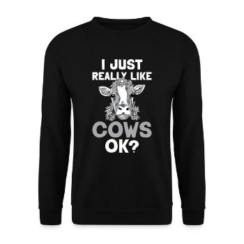 J’aime beaucoup les vaches vache laitière vache - Sweat-shirt Unisexe - noir - Devant - Alina (178cm) & Michal (187cm)