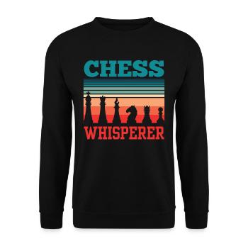 Schachflüsterer Schach Flüsterer Schachspieler - Unisex Pullover - Schwarz - Vorne - Alina (178cm) & Michal (187cm)