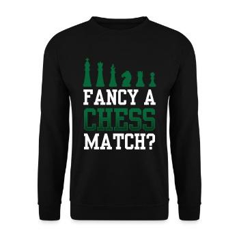 Fancy a chess game Chess player - Unisex Sweatshirt - black - Front - Alina (178cm) & Michal (187cm)