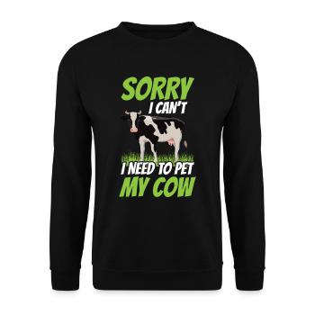 Kann Nicht Ich Muss Meine Kuh Streicheln Kühe - Unisex Pullover - Schwarz - Vorne - Alina (178cm) & Michal (187cm)